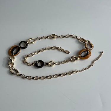 Gold & Acrylic Chain Link Belt, sz. XS-2XL