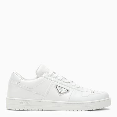 Prada Men White Leather Downtown Sneakers