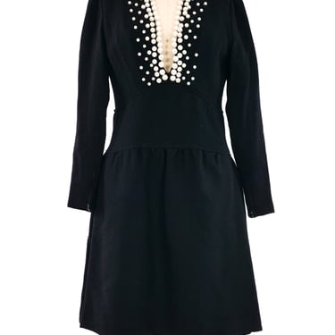 Donald Brooks Faux Pearl Accented Dress