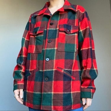 Vintage 70s Men’s Unisex Pendleton Plaid Flannel Hiking Outdoors Wool High Grade Western Wear Shirt Jacket Sz XL 