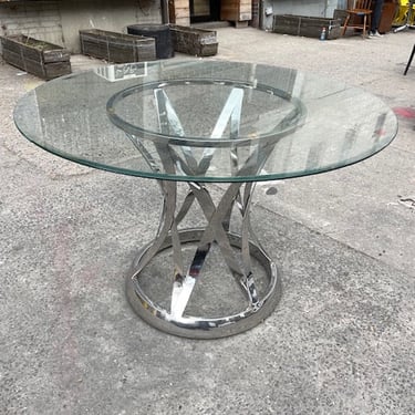 Chrome and glass dining table 44x30&quot; tall