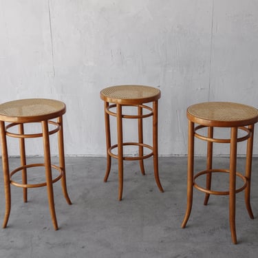 Mid Century Thonet Bentwood Barstools - Set of 3 