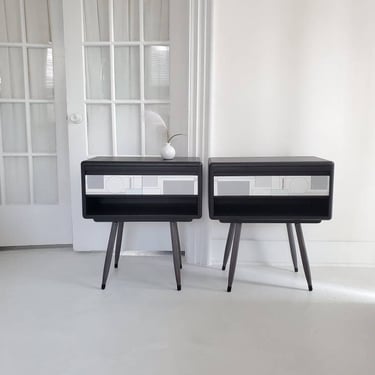 Mid century nightstands, *custom order* Mondrian #drip #icypark teak table, end tables,  Danish modern,  modern tables,  dresser nj nyc 