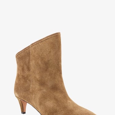 ISABEL MARANT Beige Suede Ankle with Asymmetric Profile "Stock" Boots/Booties