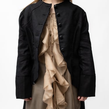 Black Linen Riding Coat