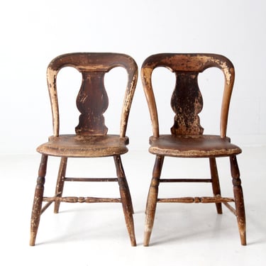 antique balloon back dining chair pair 