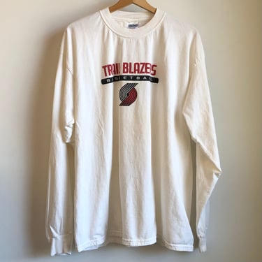 Portland Trail Blazers White Long-Sleeve Tee Shirt
