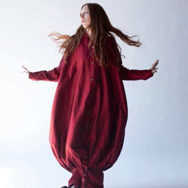 Burgundy Silk Dress | Romeo Gigli for Callaghan 