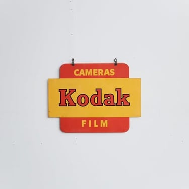 Vintage Kodak Film Sign - Porcelain Double Sided Film Camera Hanging Store Signage Americana 