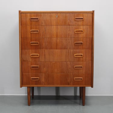 1960 Teak Chest of Drawers, Denmark / Mid-century / Vintage / Brown Colour / 