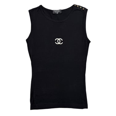 Chanel Black Jumbo Logo Tank