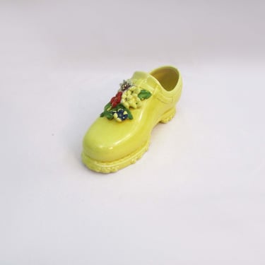 Vintage Ebeling and Reuss Co. Ceramic Yellow Flower Shoe E & R Erphila Germany 
