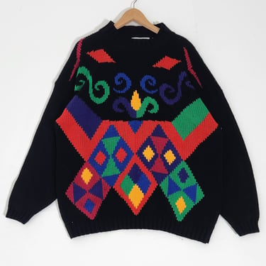 Vintage 1990s International Sportswear Multi-Color Sweater Sz. 3XL