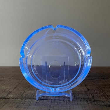 Vintage Cerium Glass Ashtray BLUE UNDER UV 
