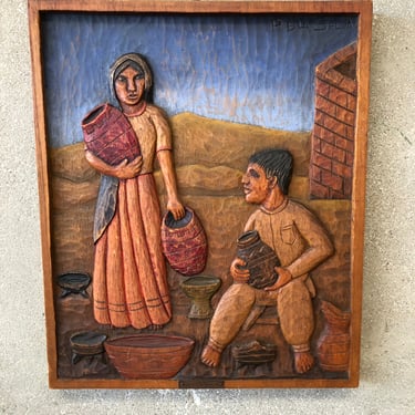 Mexican Bas Relief Carving By Roberto De La Selva