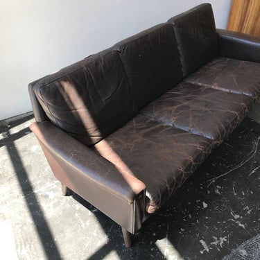 Vintage Leather Three-Seat Sofa