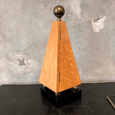 Pyramid Wood & Brass Box Sculpture By Harry Burger