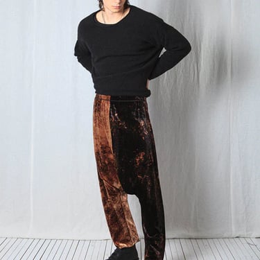 Loose Pull-On Fluid Velvet Trousers