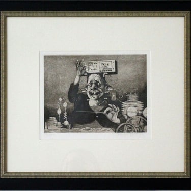 Charles Bragg Frankenstein Etching with Drypoint Signed 