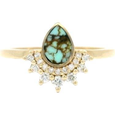 The Reika Ring - No. 8 Turquoise & White Diamond