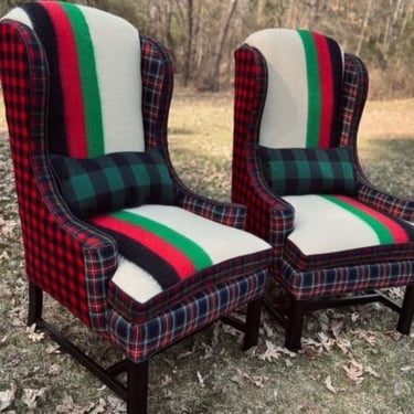 Megan and Molly - Plaid Pair of Chairs