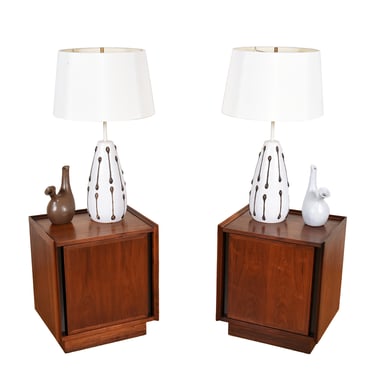 Pair of Dillingham’s “Esprit” Walnut Nightstands | End Tables | Cabinets by Merton Gershun