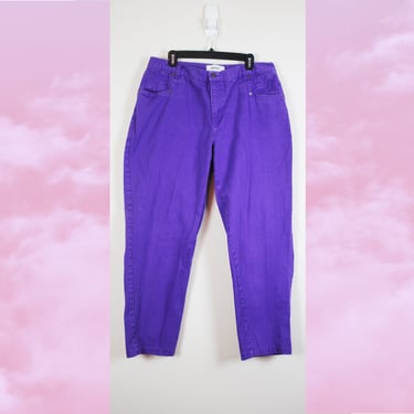 Vintage 1990s / 1980s Purple High Waist Jeans, Size 36 Waist 