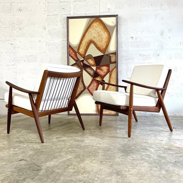 Pair Danish Modern Easy Chairs 
