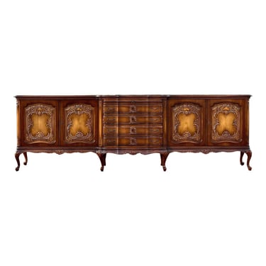 Monumental French Style Carved Extra Large Sideboard Credenza Made in Germany 