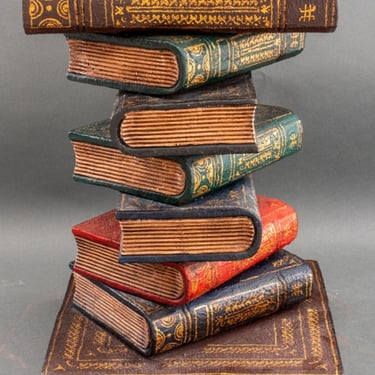 Whimsical Side Table of Stacked Books