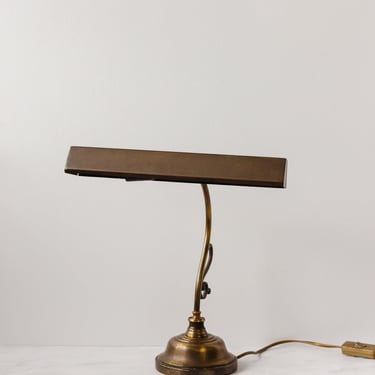 1940s French brass piano lamp