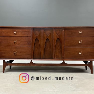 Refinished 66” Broyhill Brasilia Walnut Dresser 