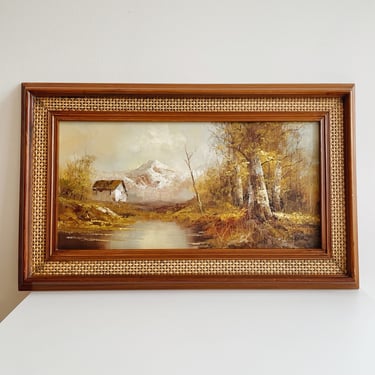 Framed Landscape Oil Painting