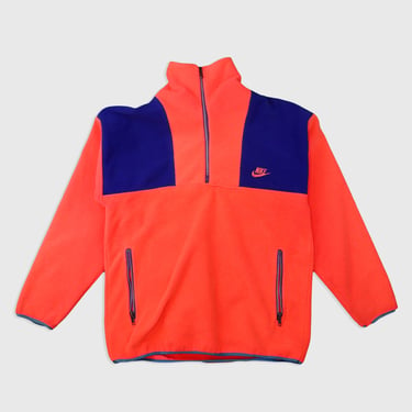 Vintage Nike Neon Front Zip Fleece Sweatshirt Sz M