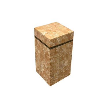 Maitland smith Tessellated marble and brass square canister  box 