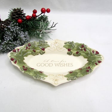 Grasslands Road Christmas Holly Dish/Plate 