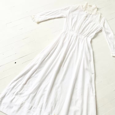 Edwardian White Cotton Lace Dress 