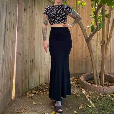 Y2K 2000’s Black Stretchy Mermaid Skirt 