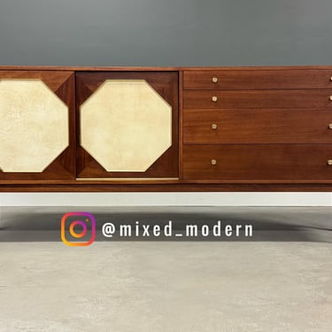 Refinished Mahogany 77” Credenza by Harvey Probber 
