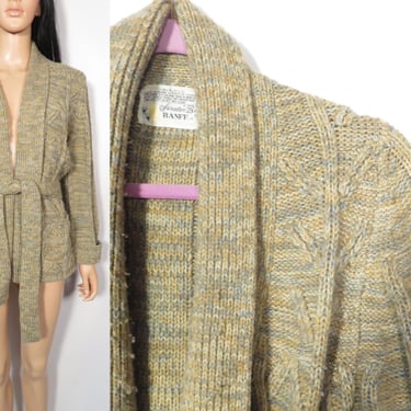 Vintage 70's Marbled Knit Space Dyed Hippie Cardigan Size XS/S 