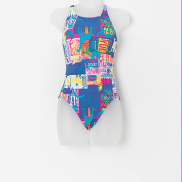 Vintage abstract swimsuit by Arena - Small 