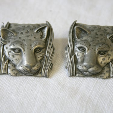 1980s Jonette Jewelry Leopard Post Back Earrings 