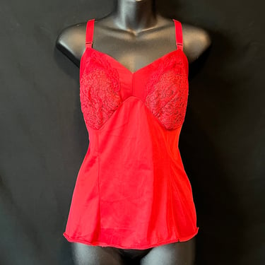 1960s red lace camisole vintage lacy cami small 