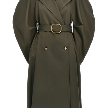 Loewe Women Double-Breasted Drill Trench Coat