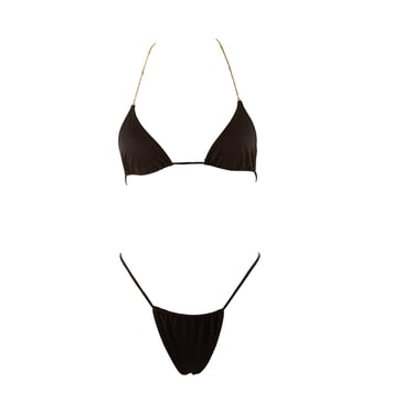 Dolce &amp; Gabbana Black Rhinestone Bikini