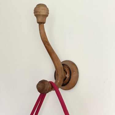 rare 1930s French Thonet style carved wood bistro coat hook