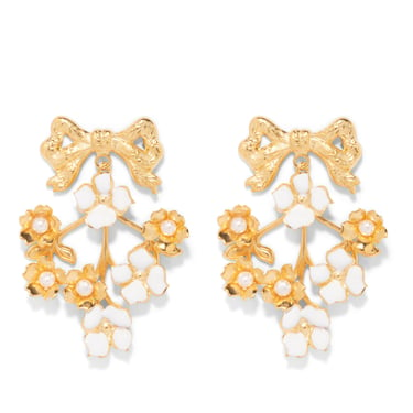 The Pink Reef Cupid Falling Floral Earrings