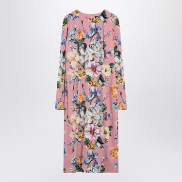 Dolce&Gabbana Floral Midi Dress In Silk Blend Women