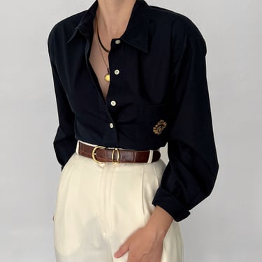 Vintage Ralph Lauren Midnight Crest Pocket Blouse