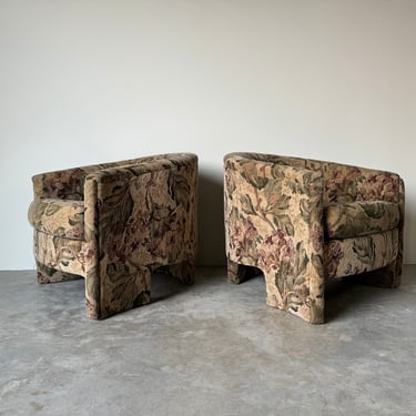 Postmodern Kagan - Style Adrian Pearsall for Comfort Designs Three Legged Lounge Chairs - a Pair 